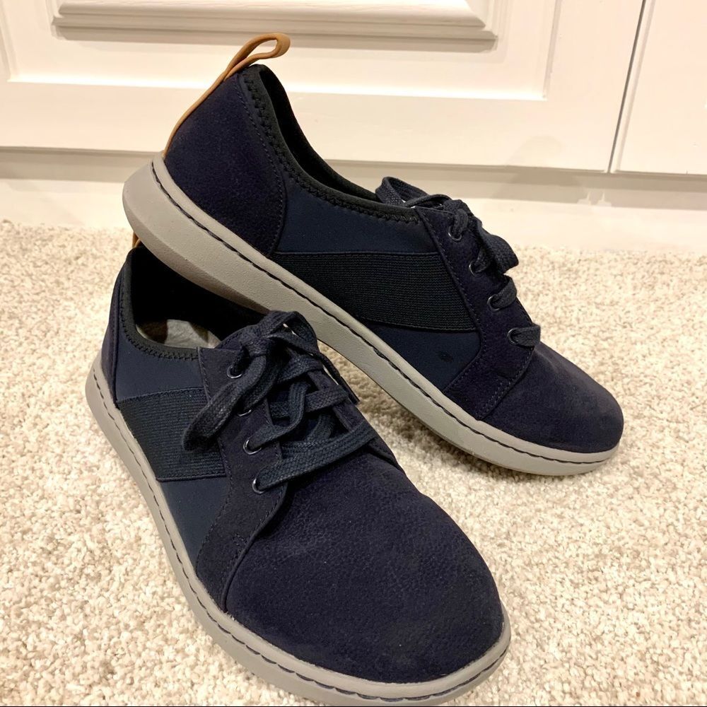 Clarks‎ Cloudsteppers Navy Blue Suede Lace Up Shoes